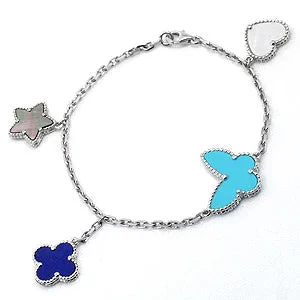 [Van Cleef & Arpels]LUCKY SPRING SILVER BRACELET 4 MOTIF