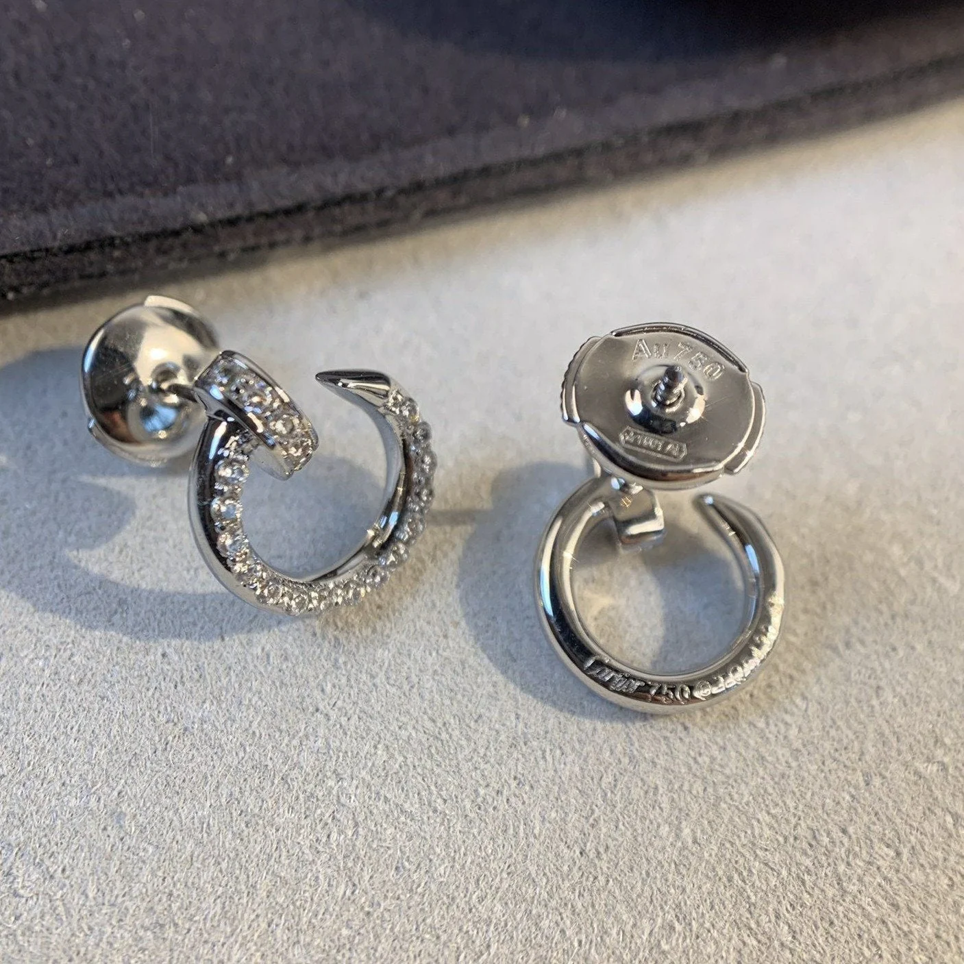 [Cartier]JUSTE EARRINGS SILVER DIAMONDS