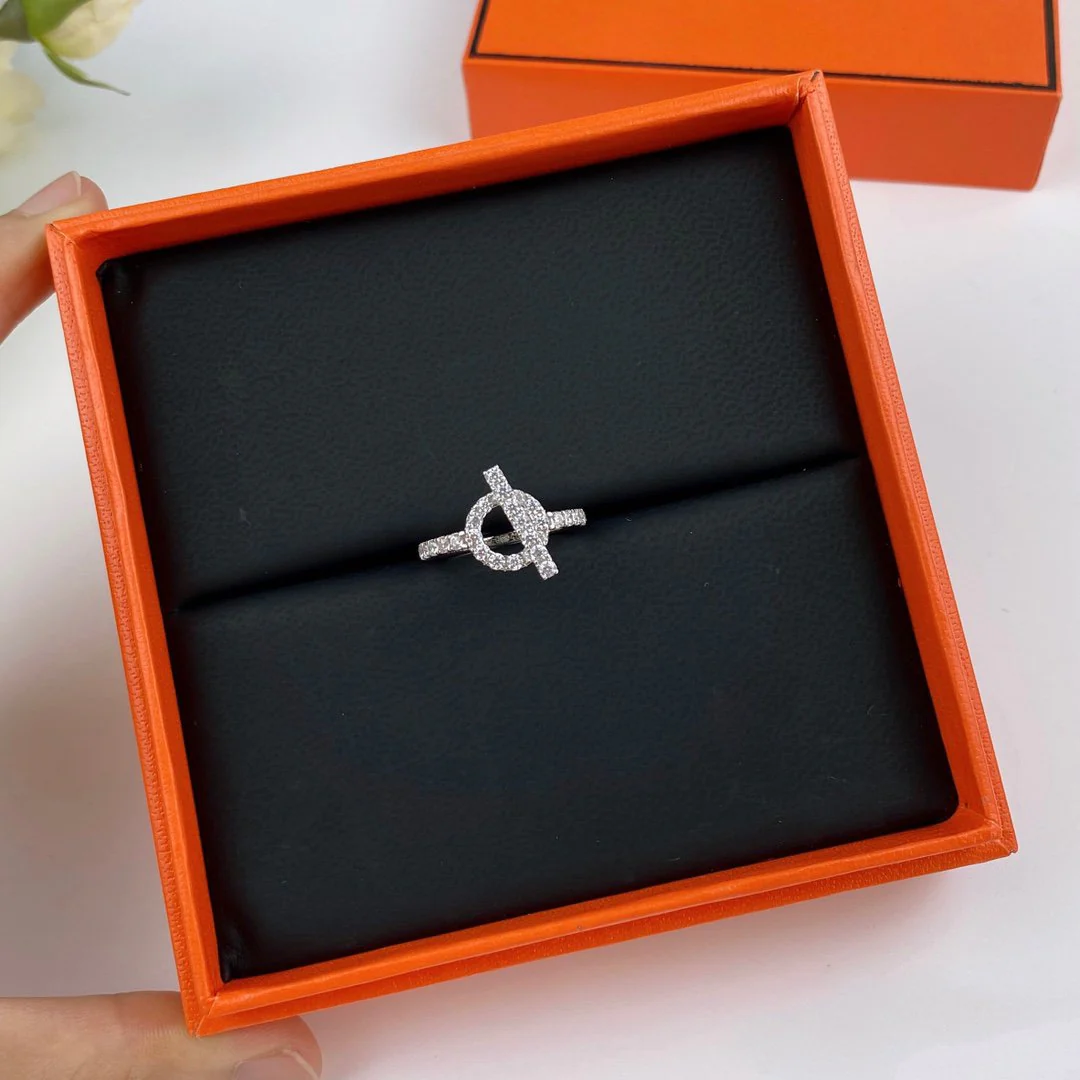 [Hermes]ECHAPPEE RING SILVER DIAMOND