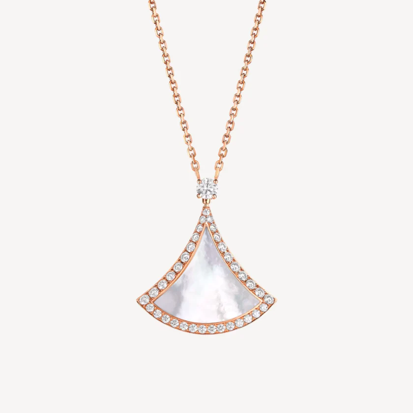 [Bulgari]DREAM MOP DIAMOND PAVED PINK GOLD NECKLACE