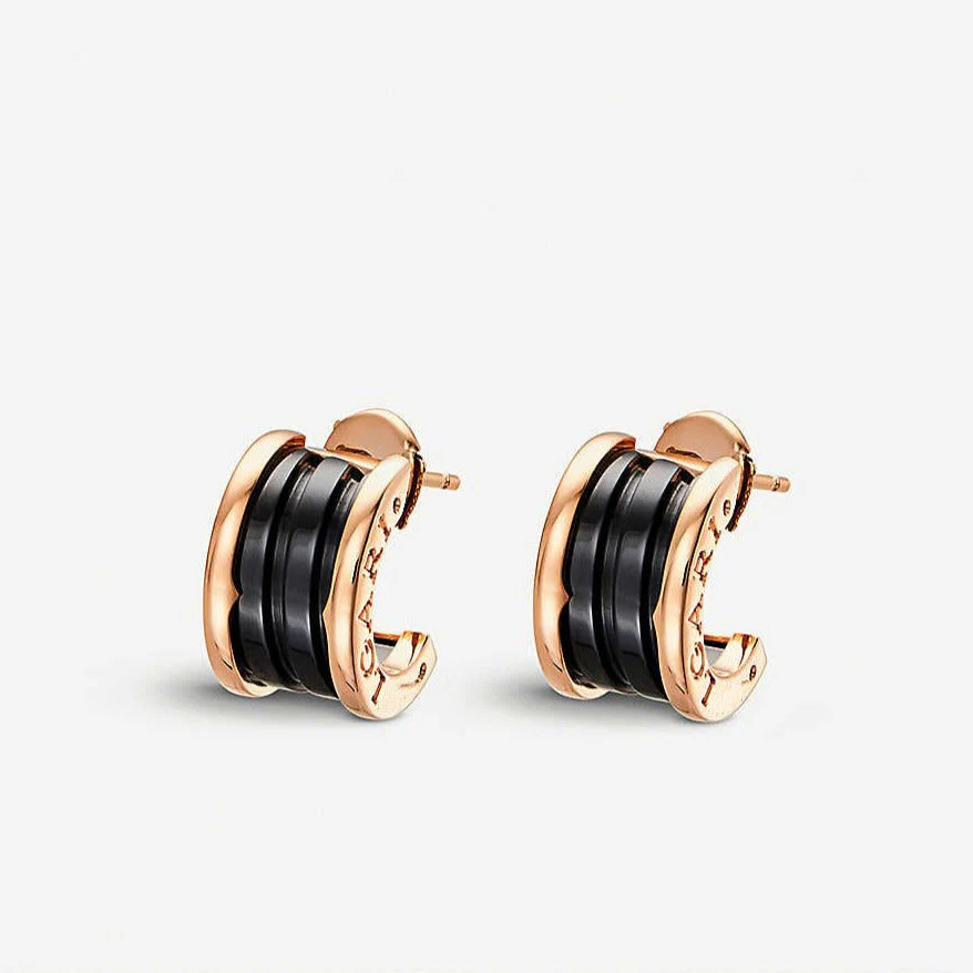 [Bulgari]ZERO 1 PINK GOLD CERAMIC EARRINGS