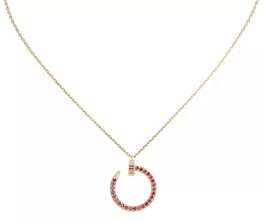 [Cartier]JUSTE NECKLACE GOLD RED DIAMONDS