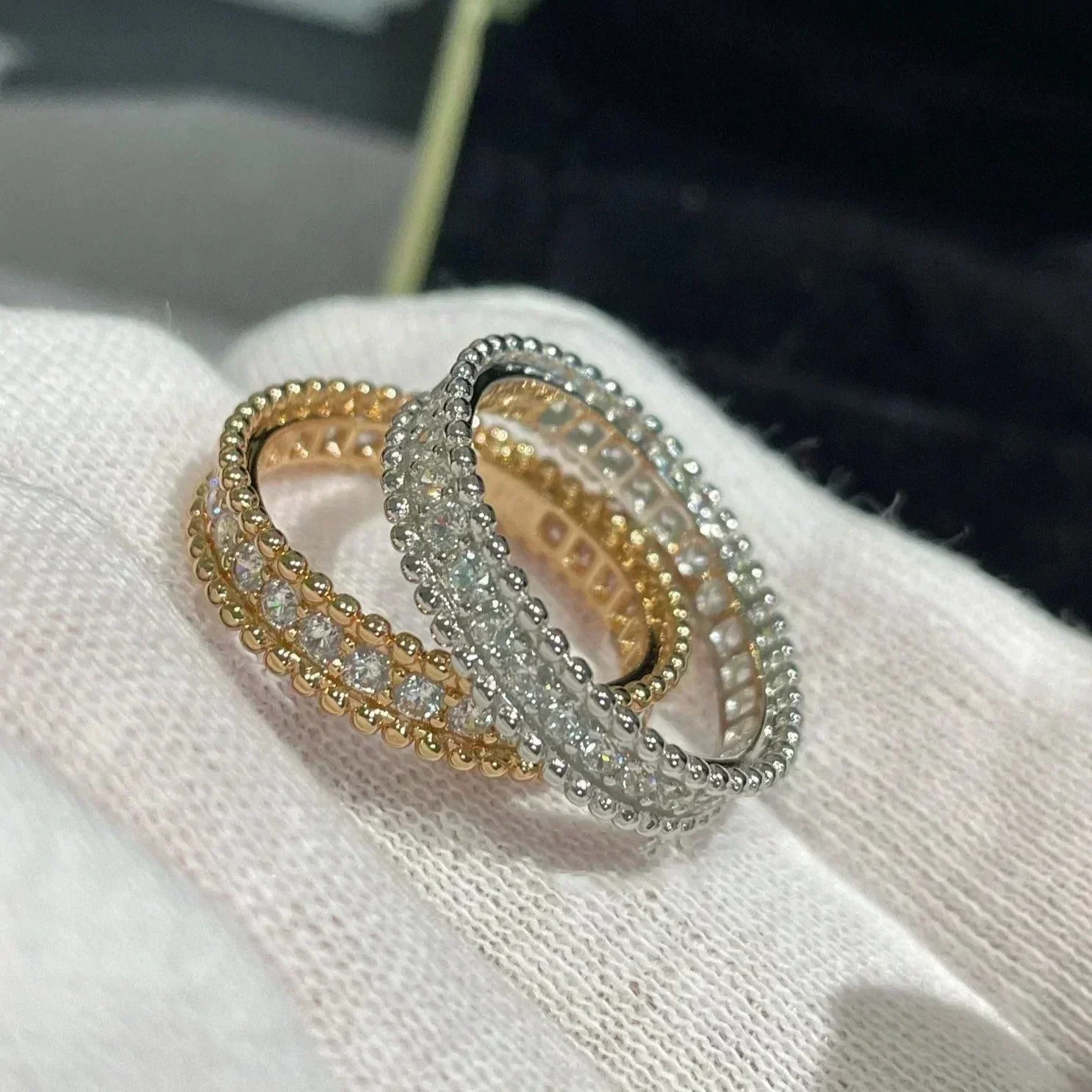 [Van Cleef & Arpels]PERLEE DIAMOND ROSE GOLD RING