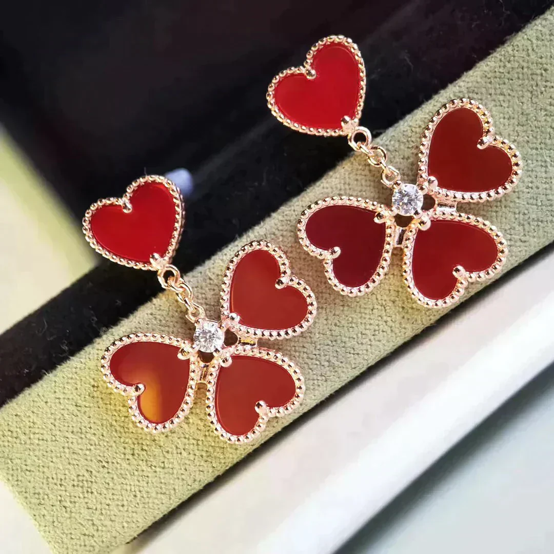 [Van Cleef & Arpels]SWEET CLOVER CARNELIAN EARRINGS