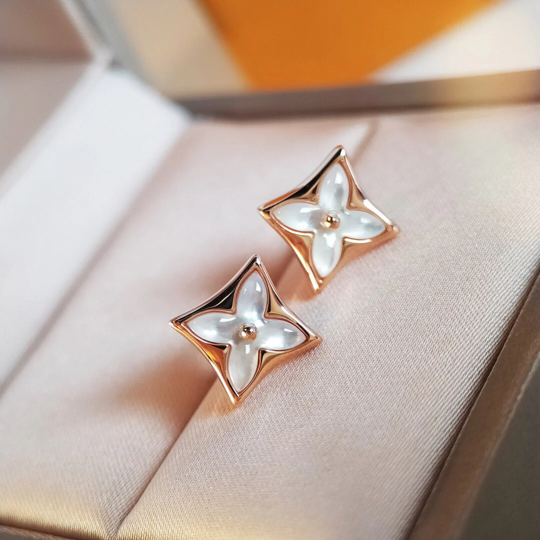 [Louis vuitton]STAR MOP PINK GOLD EARRINGS