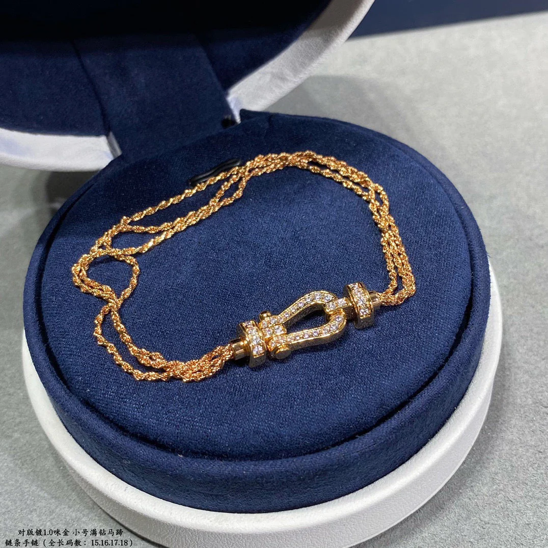 [Fred]FORCE SMALL HORSESHOE  DIAMOND CHAIN ROPE BRACELET