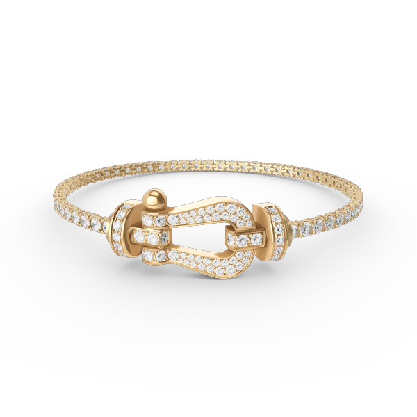 [Fred]FORCE  LARGE HORSESHOE FULL DIAMOND TENNIS BRACELET