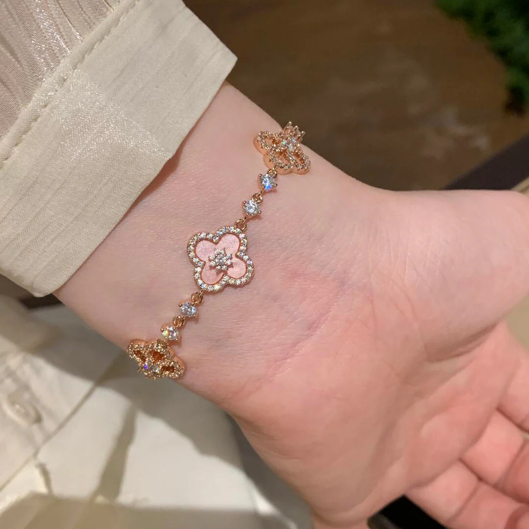 [Van Cleef & Arpels] 5 MOTIF PINK BLUE RED WHITE BRACELET