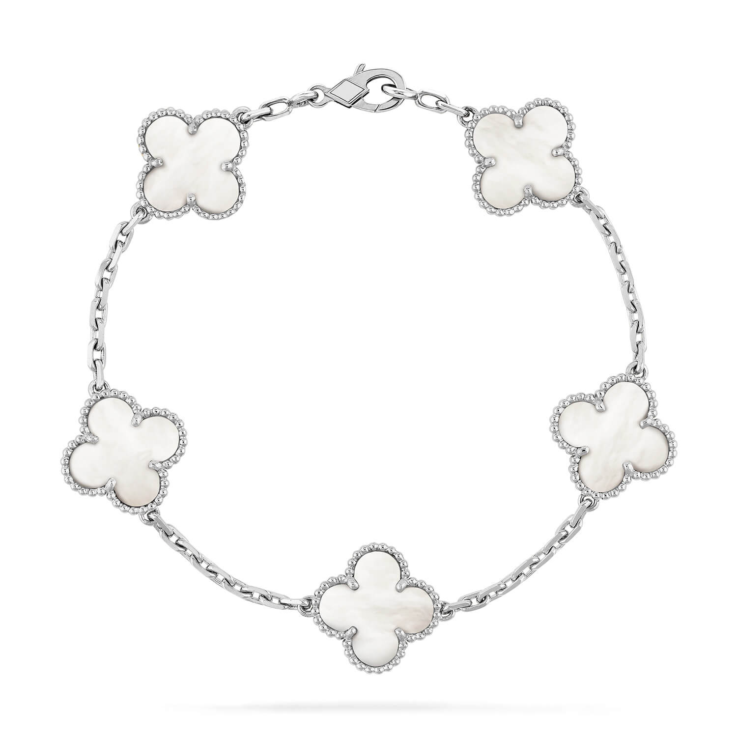 [Van Cleef & Arpels] SILVER MOP 5 MOTIF BRACELET