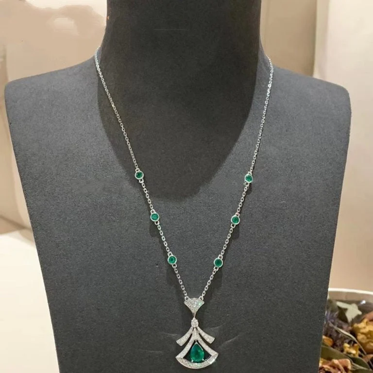 [Bulgari]DREAM NECKLACE MALACHITE DIAMOND SILVER