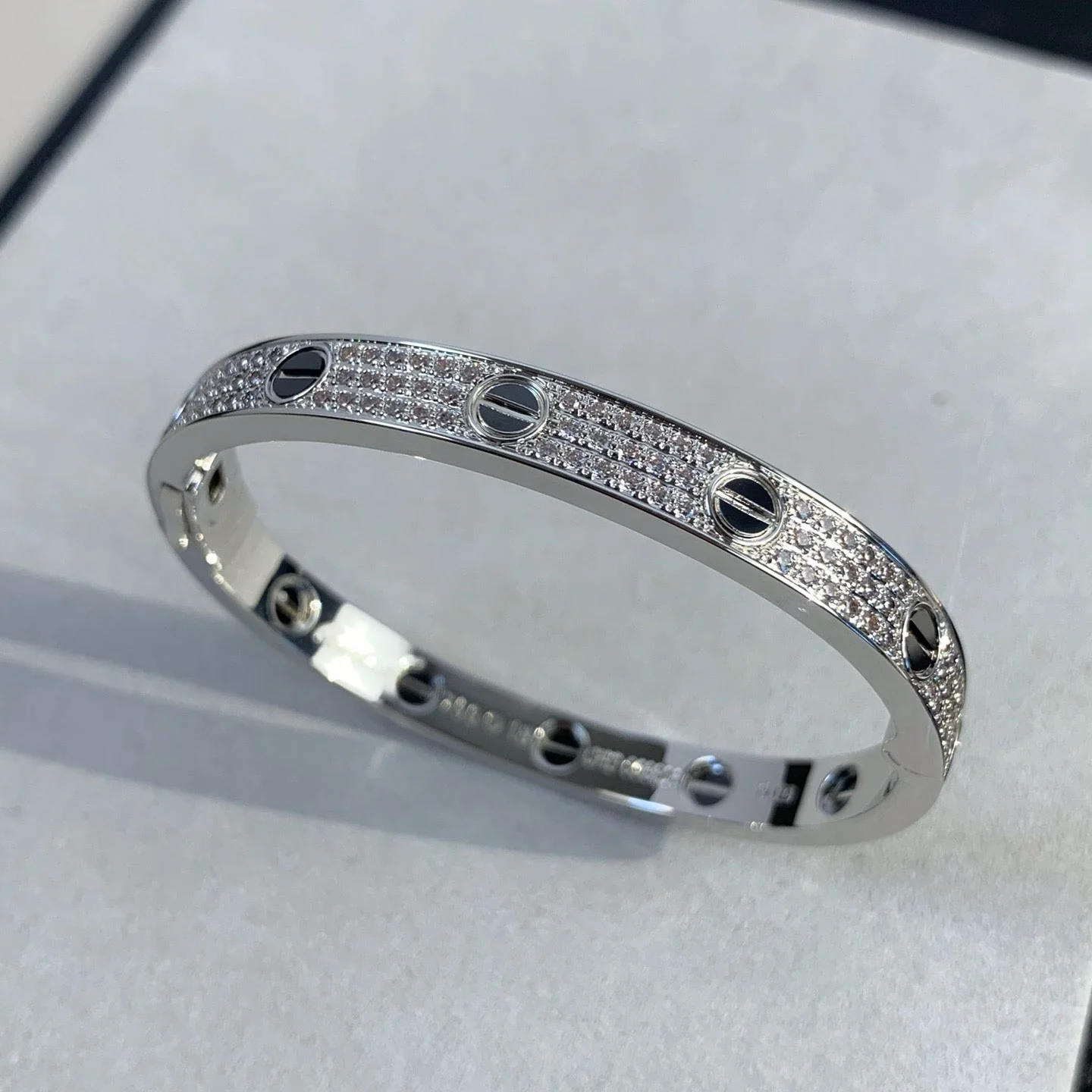 [Cartier]LOVE BRACELET 6.1MM DIAMOND-PAVED CERAMIC