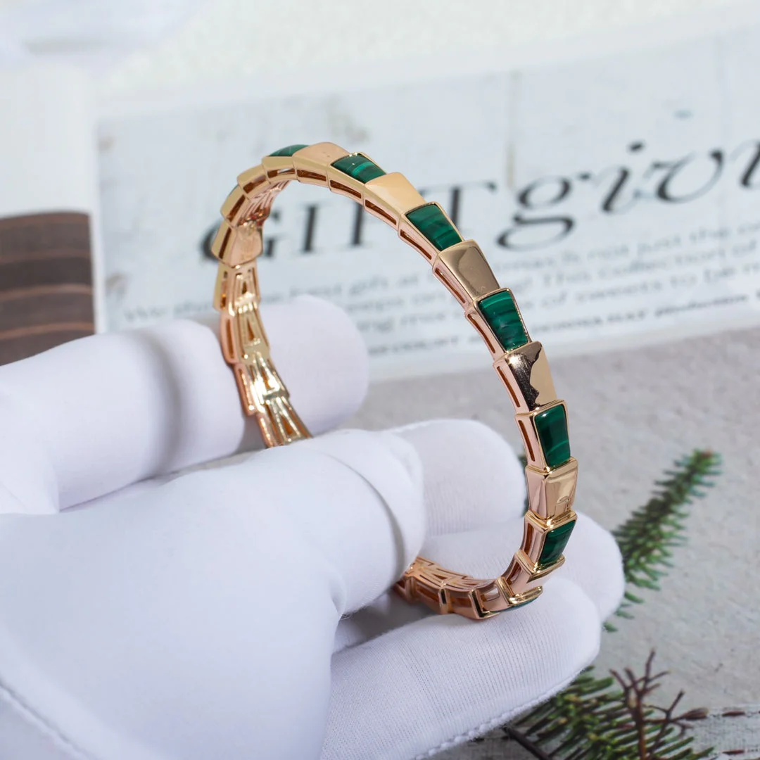 [Bulgari]SERPENTI BRACELET PINK GOLD MALACHITE