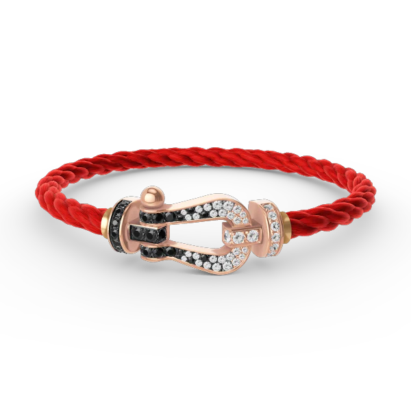 [Fred]FORCE LARGE HORSESHOE BLACK WHITE DIAMOND BRACELET ROSE GOLD