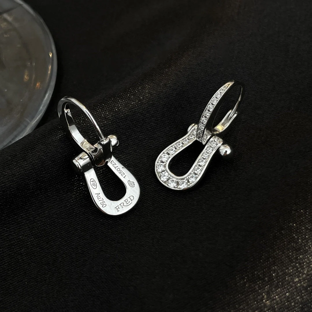 [Fred]FORCE 10 FULL DIAMOND DROP EARRINGS MEDIUM MODEL