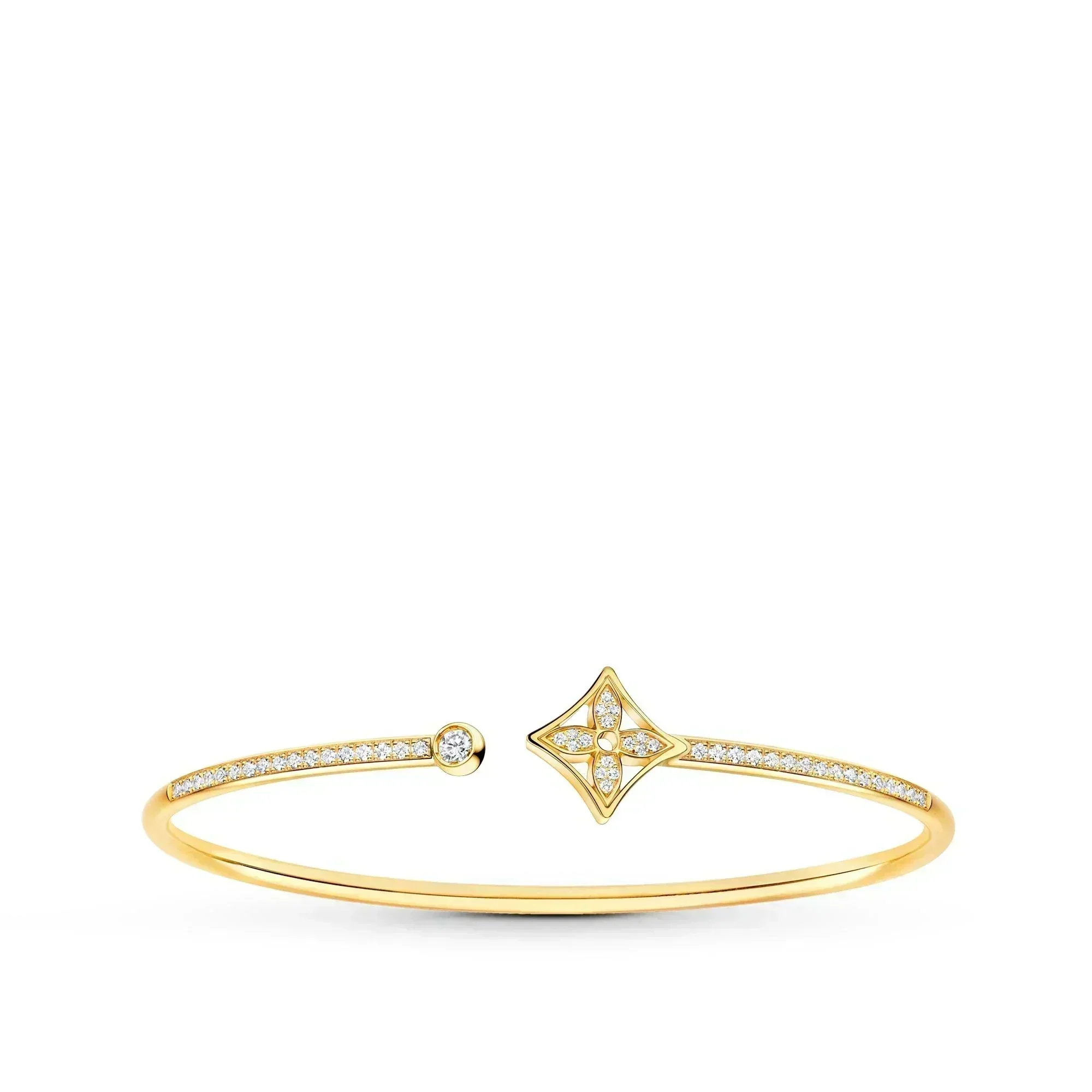 [Louis vuitton]IDYLLE GOLD OPEN BRACELET DIAMOND PAVED