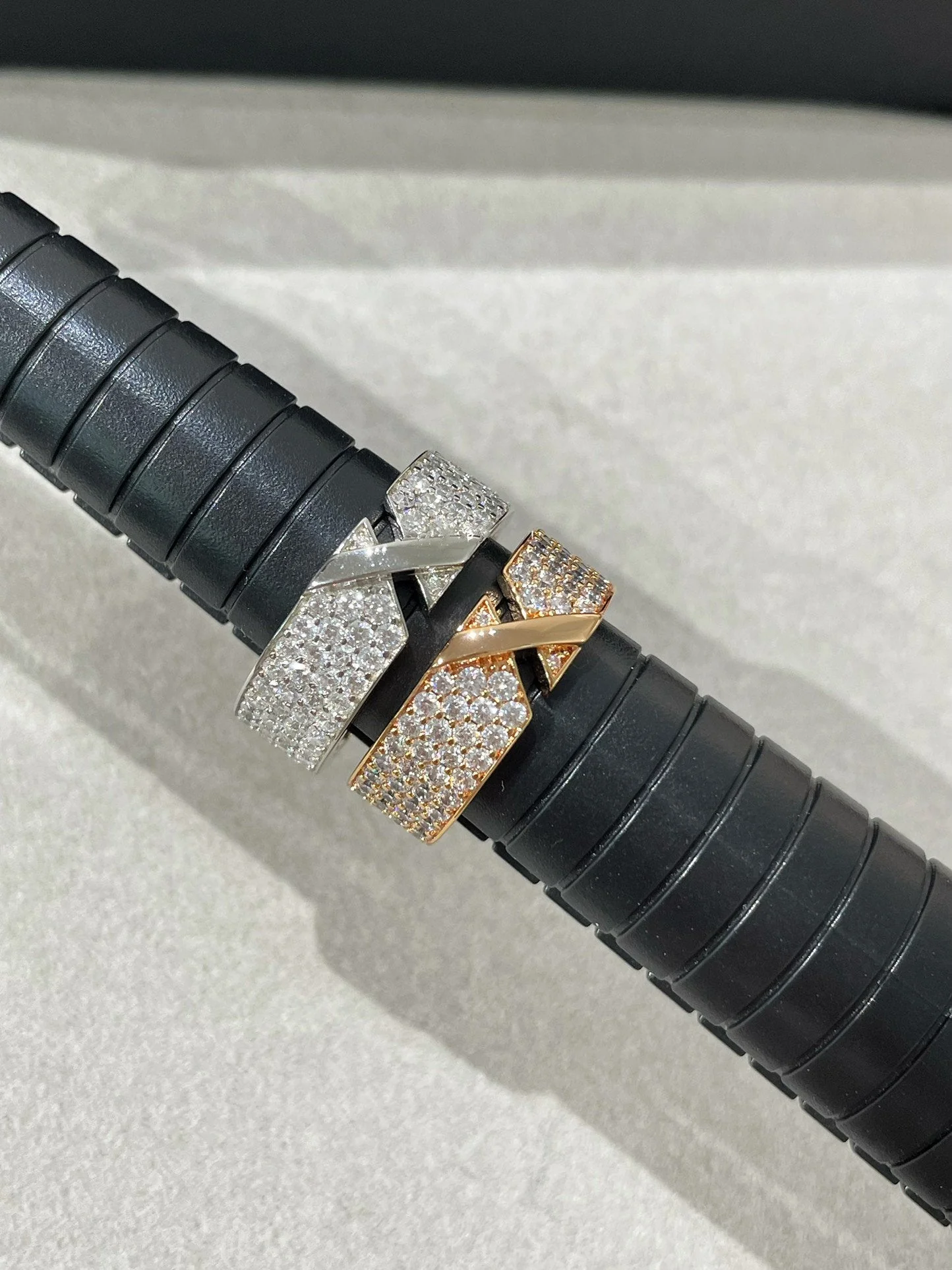 [Chaumet]LIENS EVIDENCE PINK GOLD DIAMOND PAVED RING