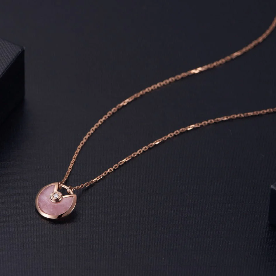 [Cartier]AMULETTE ROSE GOLD PINK MOP NECKLACE