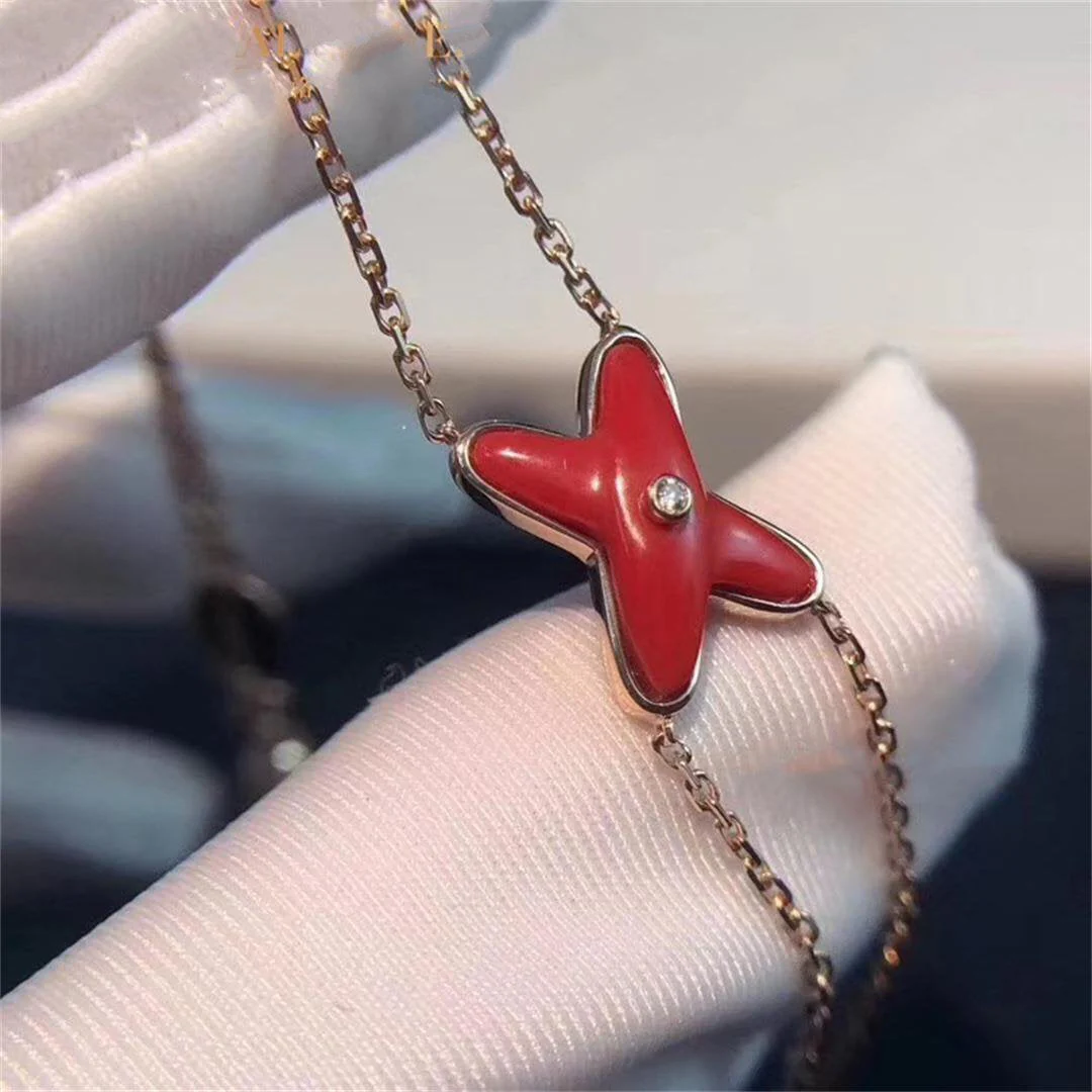 [Chaumet]JEUX BRACELET CARNELIAN PINK GOLD 1 DIAMOND