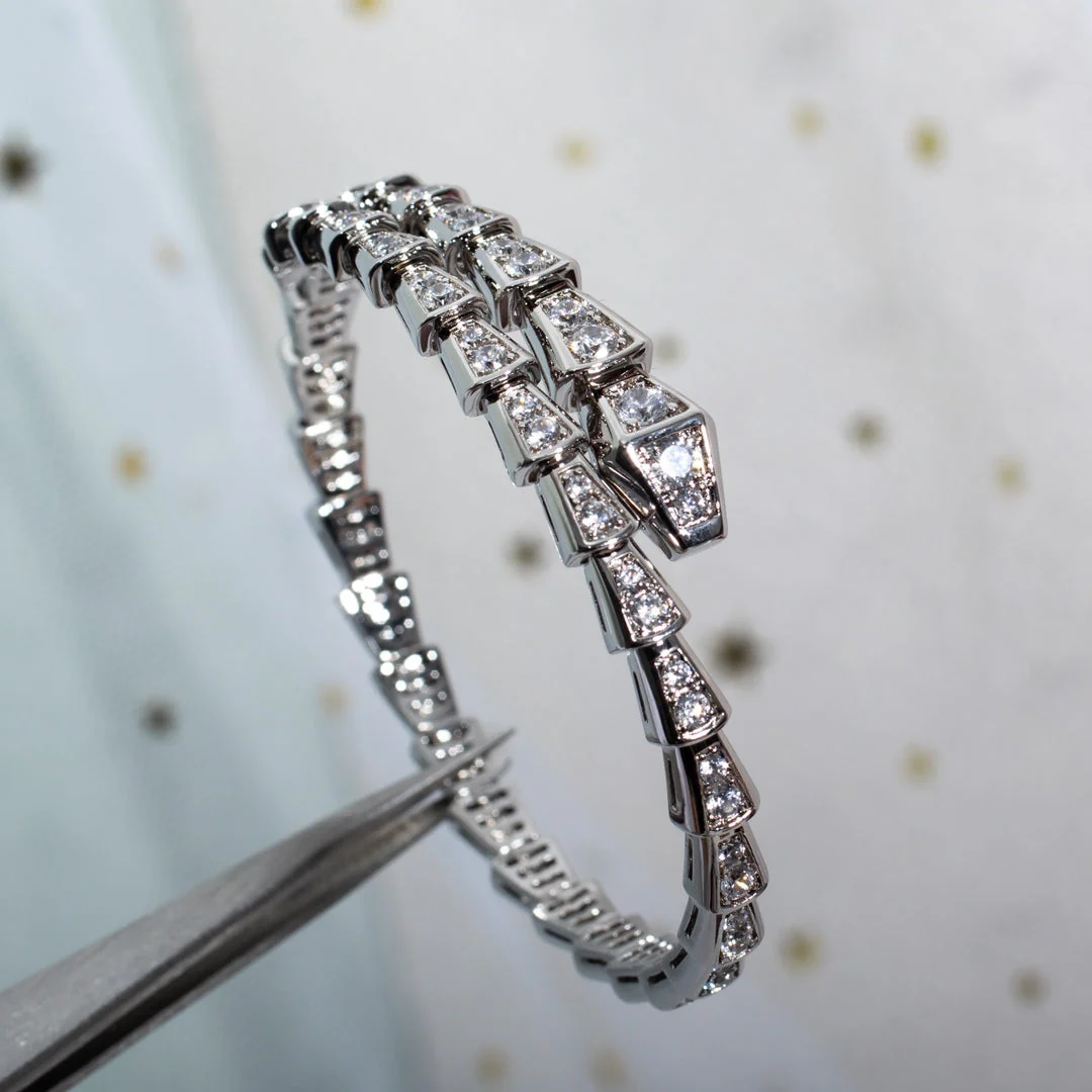 [Bulgari]SERPENTI BRACELET 6MM SILVER DIAMOND