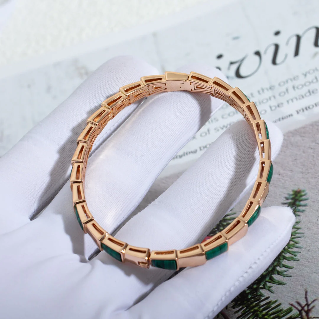 [Bulgari]SERPENTI BRACELET PINK GOLD MALACHITE