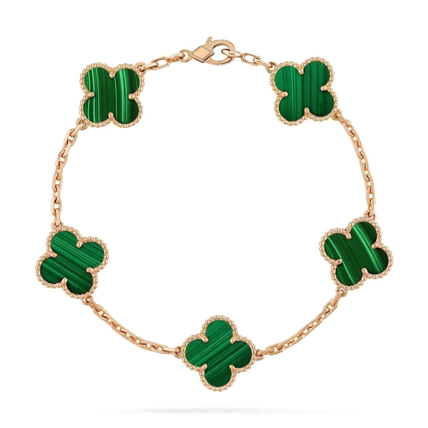 [Van Cleef & Arpels] 5 MOTIFS MALACHITE BRACELET