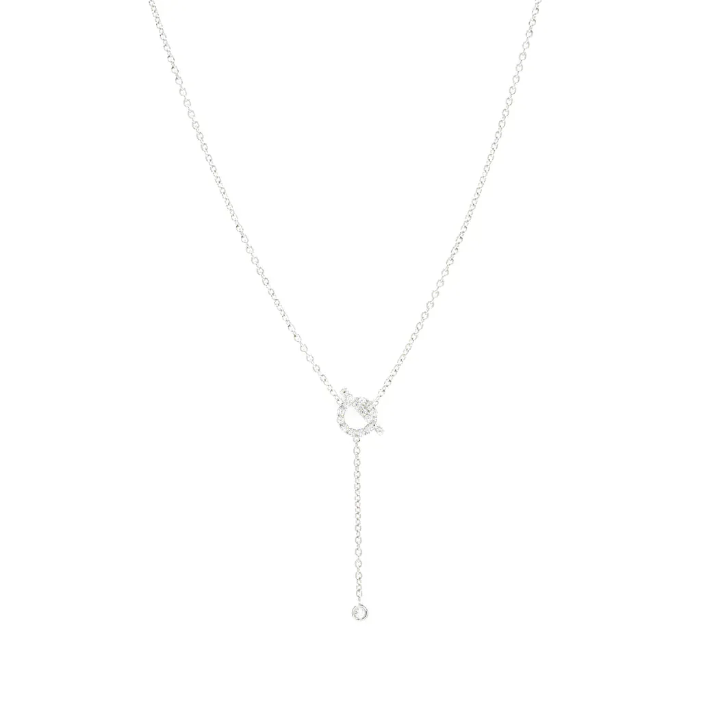 [Hermes]FINESSE SILVER DIAMOND NECKLACE