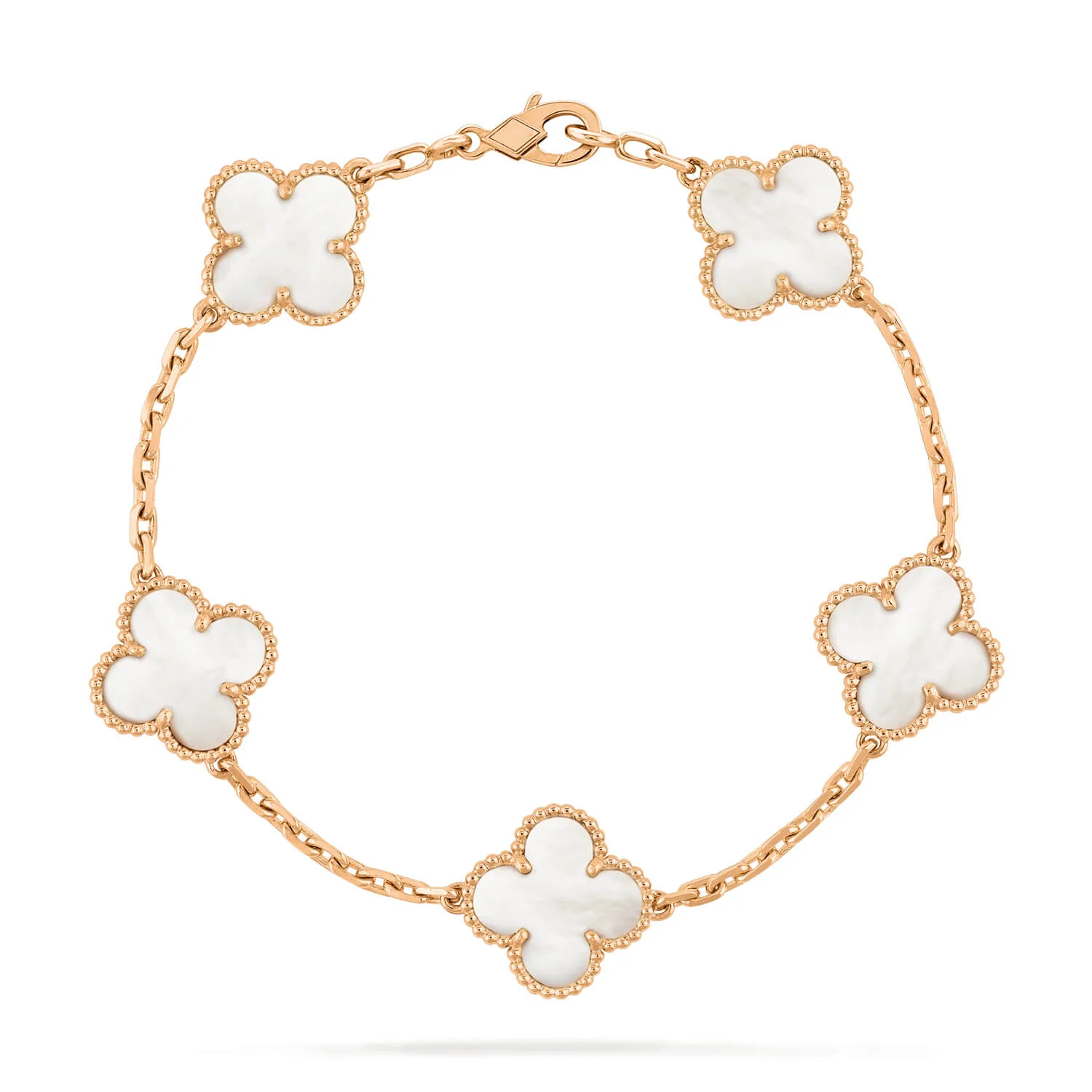 [Van Cleef & Arpels]  5 MOTIF WHITE MOP BRACELET