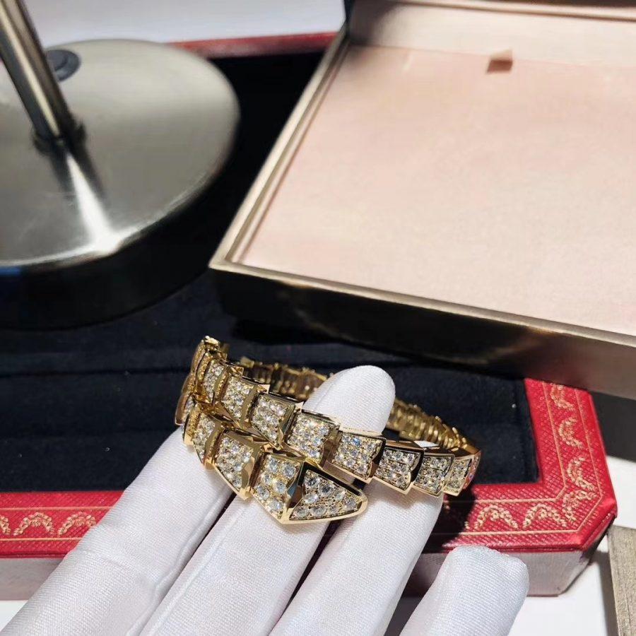 [Bulgari]SERPENTI BRACELET 8MM GOLD DIAMOND
