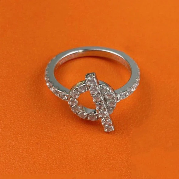 [Hermes]ECHAPPEE RING SILVER DIAMOND