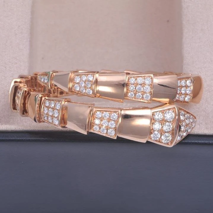[Bulgari]SERPENTI WIDE BRACELET PINK GOLD DIAMOND
