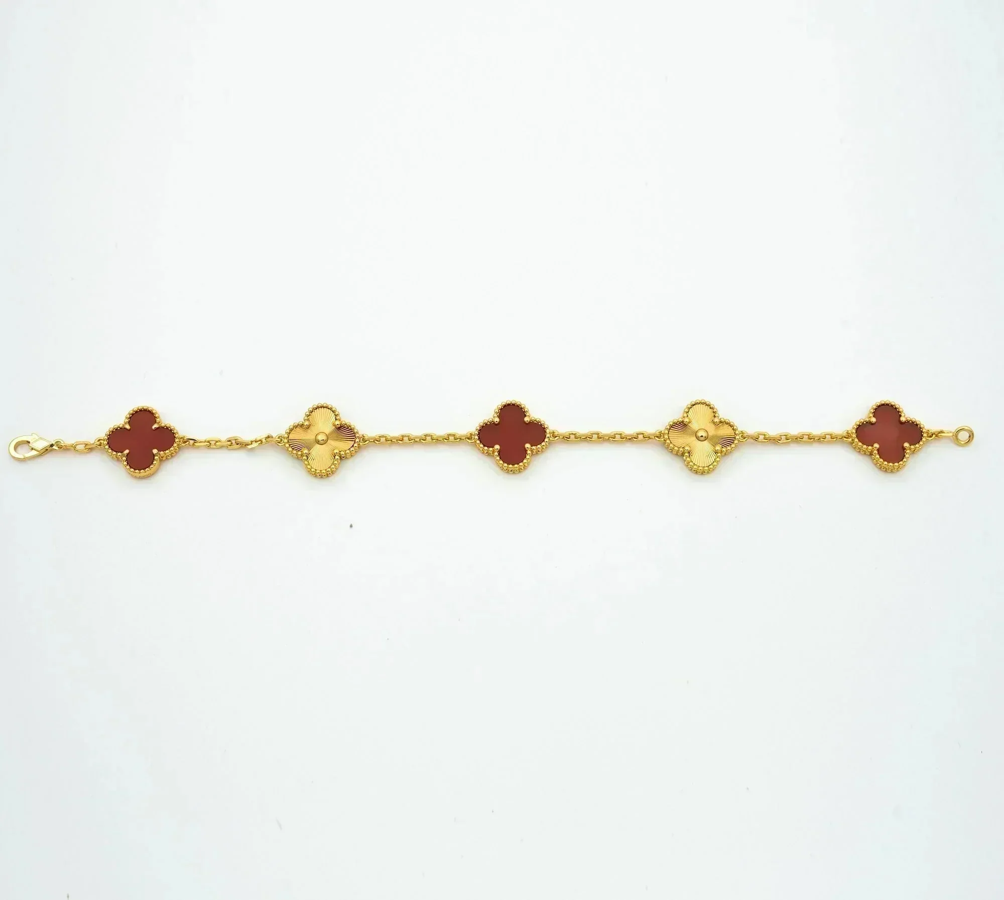 [Van Cleef & Arpels]  5 MOTIFS CARNELIAN GOLD BRACELET