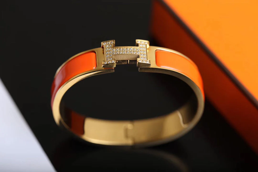 [Hermes]H BRACELET GOLD DIAMOND