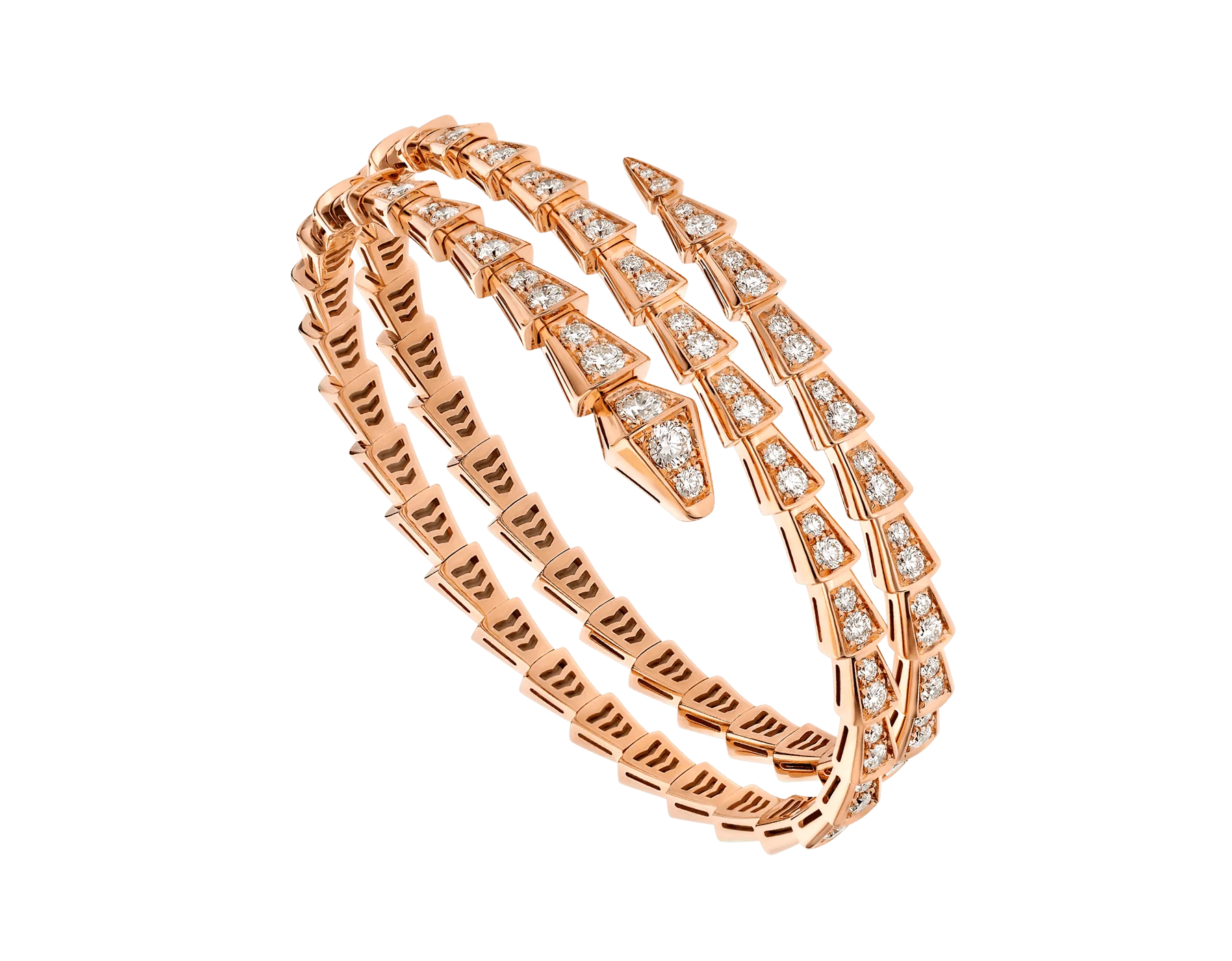 [Bulgari]SERPENTI BRACELET PINK GOLD DIAMOND DOUBLE ROW