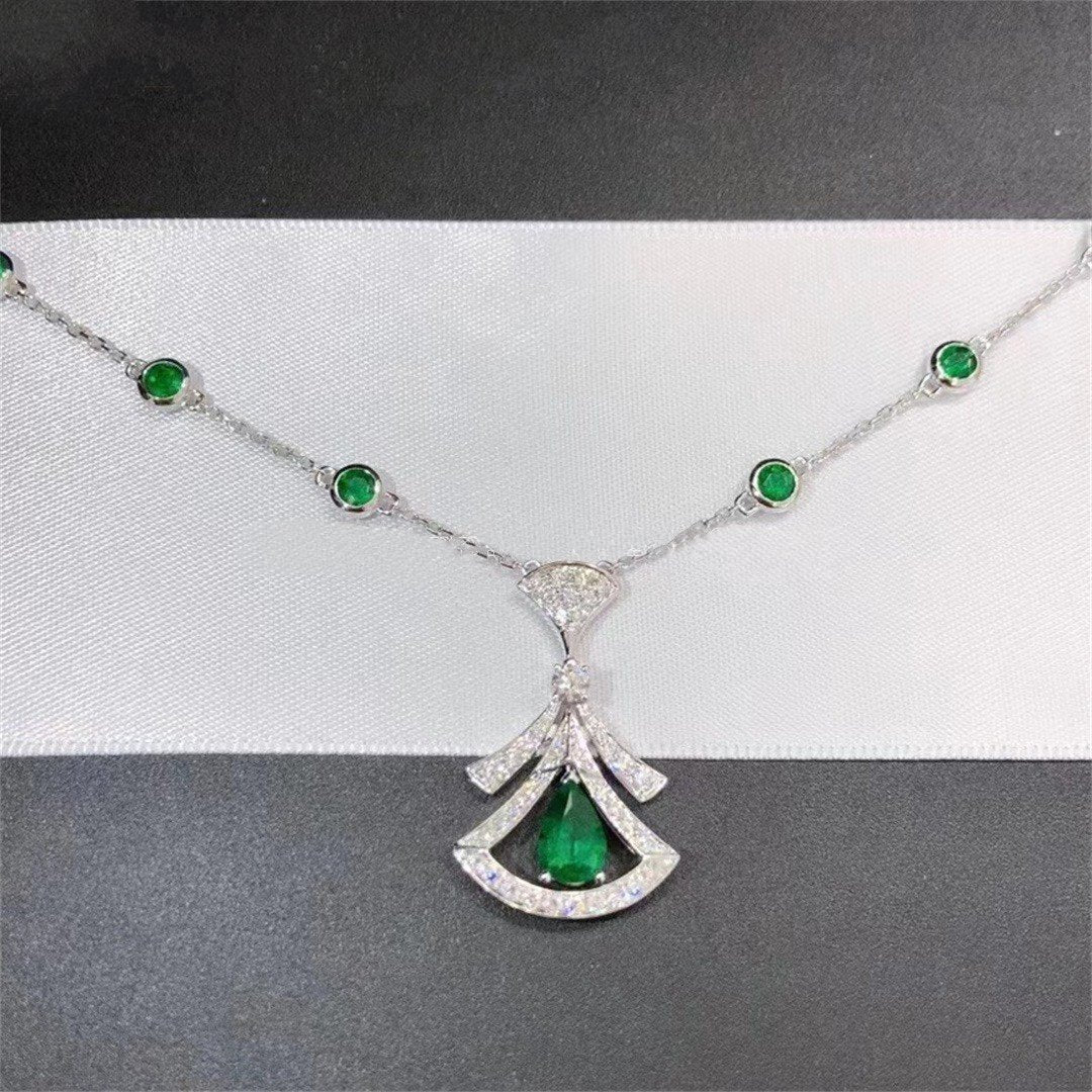 [Bulgari]DREAM NECKLACE MALACHITE DIAMOND SILVER