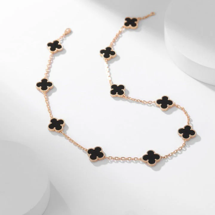[Van Cleef & Arpels] 10 MOTIFS ONYX NECKLACE