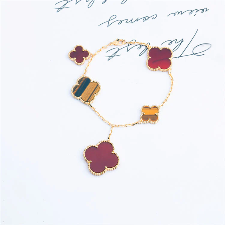 [Van Cleef & Arpels] BRACELET 5 MOTIFS CARNELIAN TIGER EYE