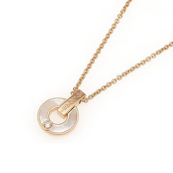 [Bulgari]GARI NECKLACE PINK GOLD MOP