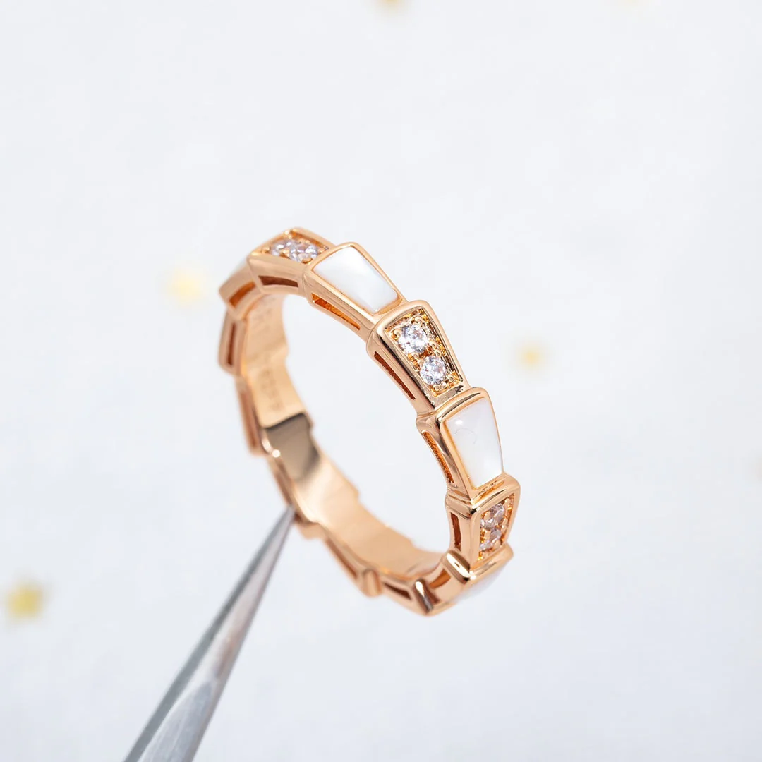 [Bulgari]SERPENTI RING PINK GOLD DIAMOND MOP 3MM