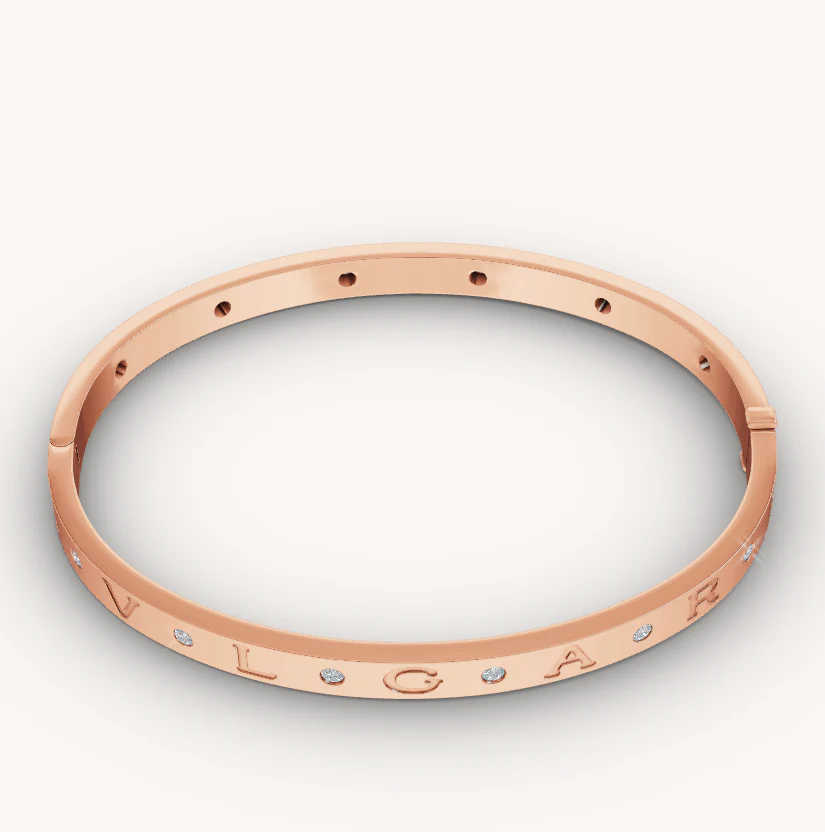 [Bulgari]ZERO 1 PINK GOLD 12 DIAMONDS BRACELET