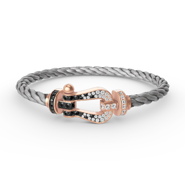 [Fred]FORCE LARGE HORSESHOE BLACK WHITE DIAMOND BRACELET ROSE GOLD