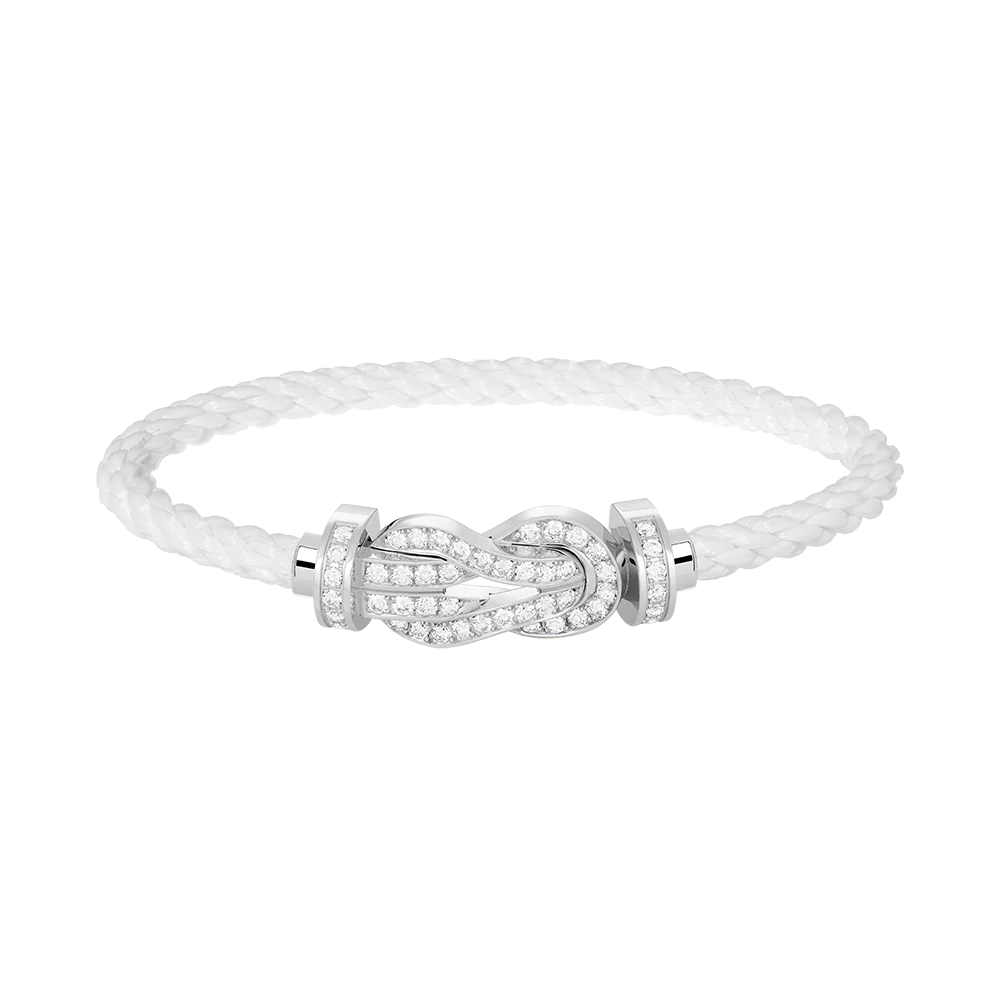 [Fred]CHANCE LARGE 8 FIGURE BUCKLE FULL DIAMOND BRACELET SILVER