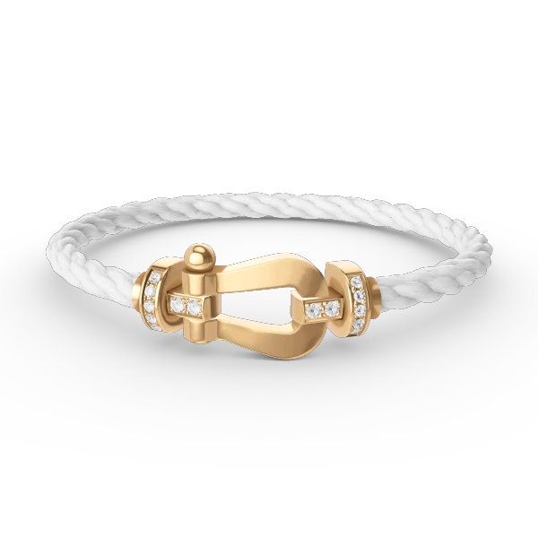 [Fred]FORCE LARGE HORSESHOE HALF DIAMOND BRACELET GOLD