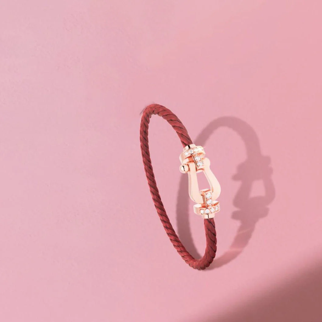 [Fred]FORCE 10 HALF DIAMOND PINK GOLD RED CORDERI LARGE AND MEDIUM MODEL