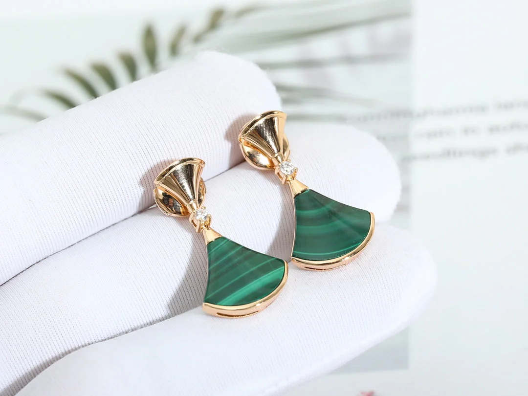 [Bulgari]DREAM MALACHITE PINK GOLD EARRINGS