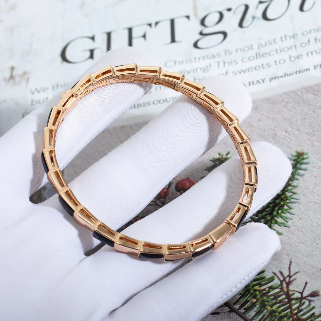 [Bulgari]SERPENTI BRACELET PINK GOLD ONYX