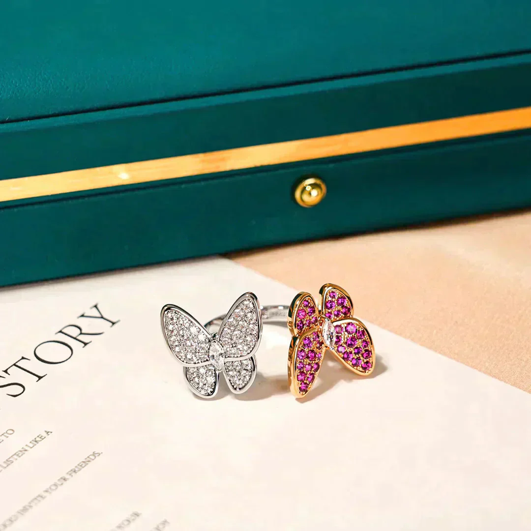[Van Cleef & Arpels]TWIN BUTTERFLY DIAMOND RING