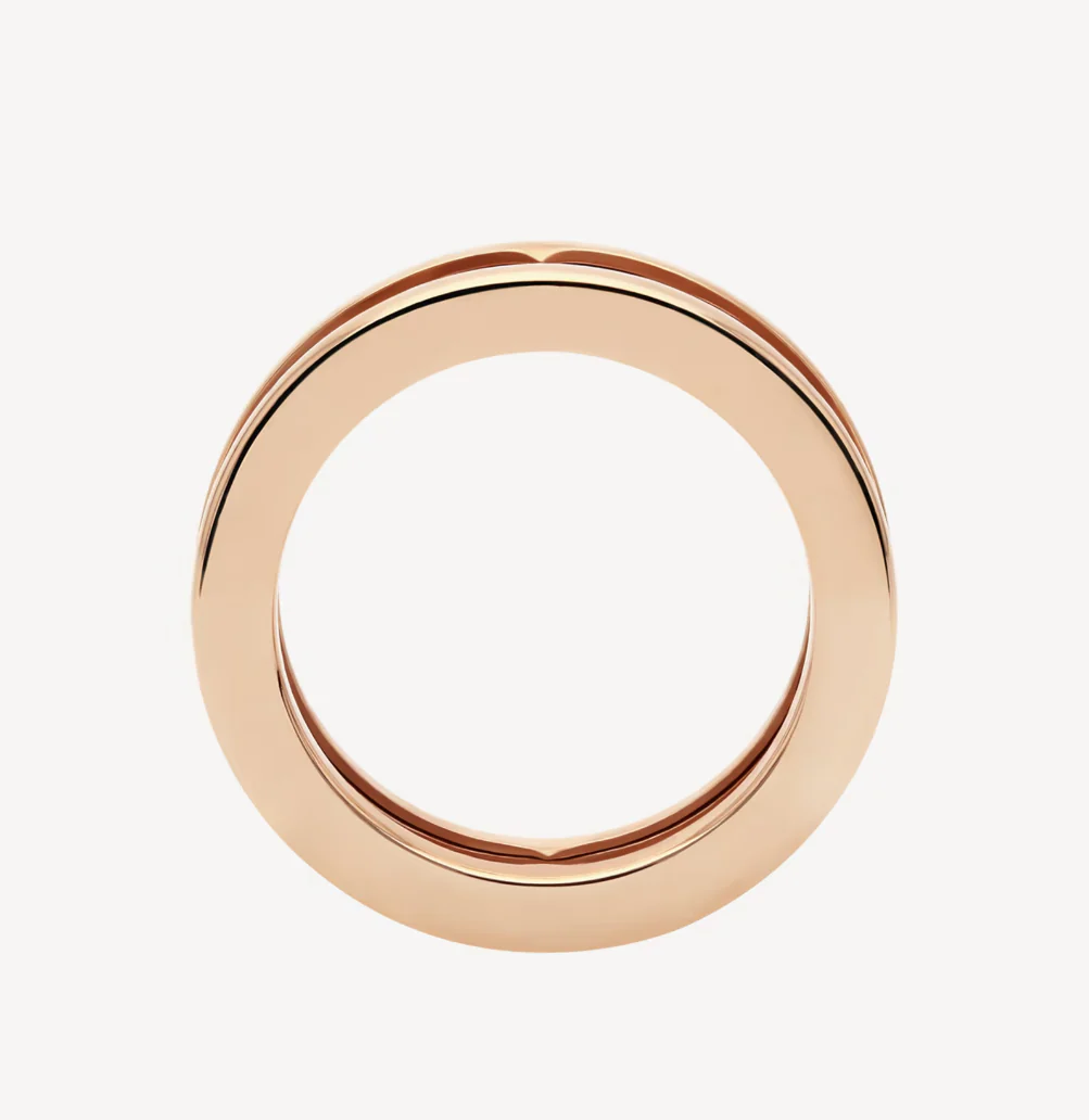 [Bulgari]ZERO 1 ONE-BAND WITH OPENWORK LOGO SPIRAL RING