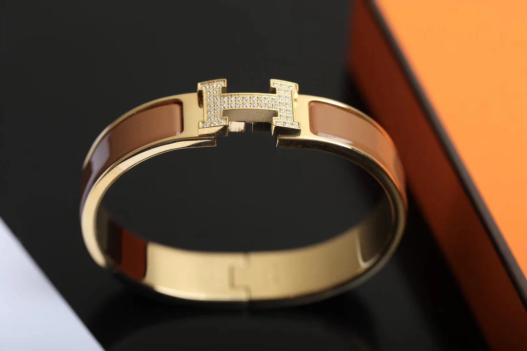 [Hermes]H BRACELET GOLD DIAMOND