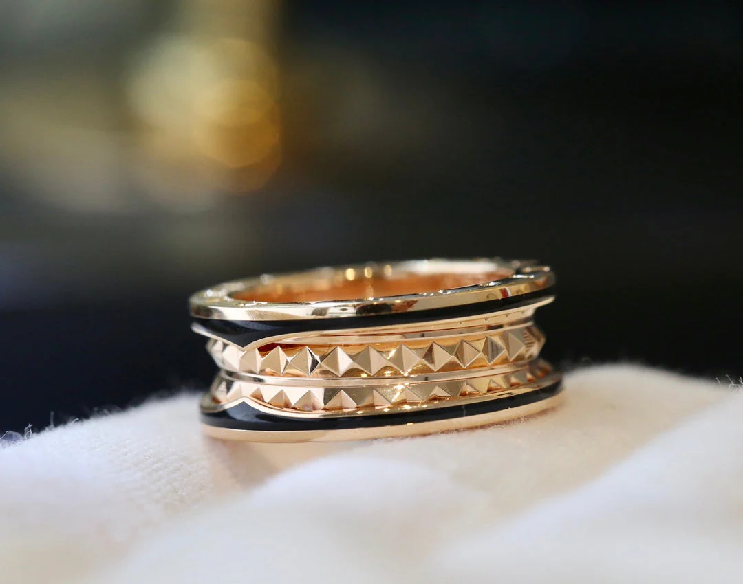 [Bulgari]ZERO 1 GOLD BLACK CERAMIC RING