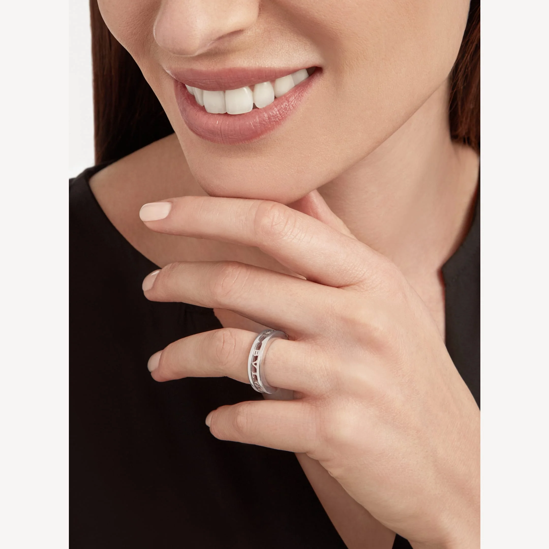 [Bulgari]ZERO 1 ONE-BAND WITH OPENWORK LOGO SPIRAL RING